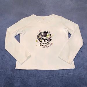 Blue Cross White Poodle Dog Drawing Sweatshirt